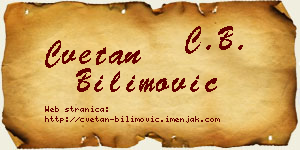 Cvetan Bilimović vizit kartica